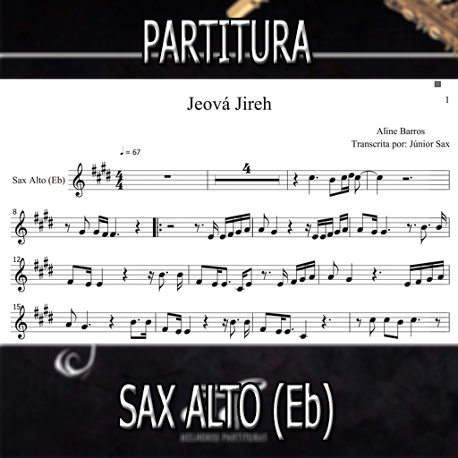 Partitura Jeová Jireh (Aline Barros) Sax Alto