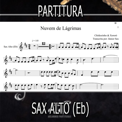 Partitura Nuvem de Lágrimas (Chitãozinho e Xororó) Sax Alto