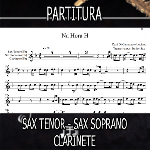 Partitura Na Hora H (Zezé Di Camargo e Luciano) Sax Tenor-Soprano-Clarinete