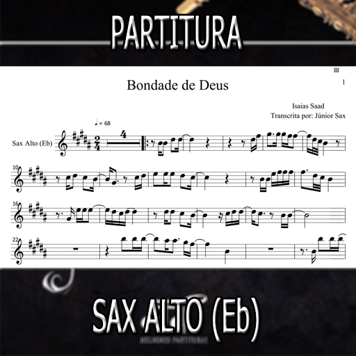 Partitura Bondade de Deus (Isaias Saad) Sax Alto