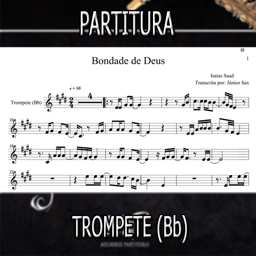 Partitura Bondade de Deus (Isaias Saad) Trompete