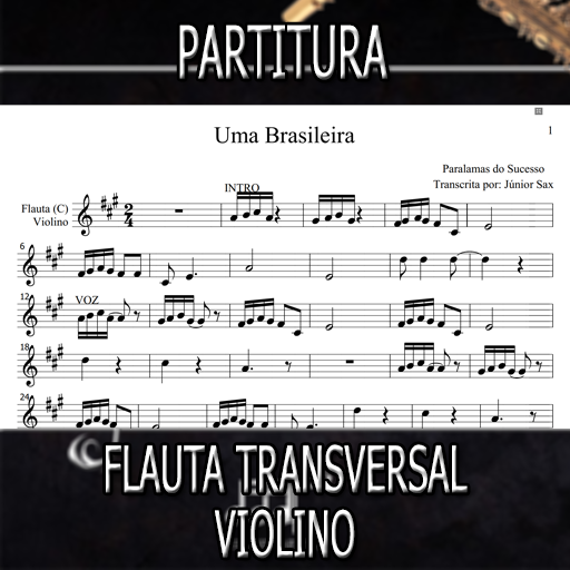 Partitura Uma Brasileira (Paralamas do Sucesso) Flauta-Violino