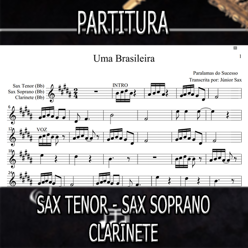 Partitura Uma Brasileira (Paralamas do Sucesso) Sax Tenor-Soprano-Clarinete