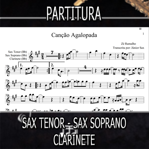 Partitura Canção Agalopada (Zé Ramalho) Sax Tenor-Soprano-Clarinete