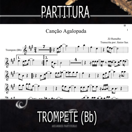 Partitura Canção Agalopada (Zé Ramalho) Trompete