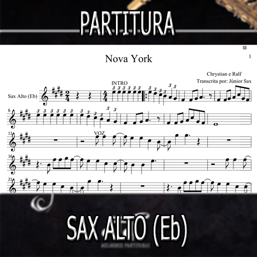 Partitura Nova York (Chrystian e Ralf) Sax Alto