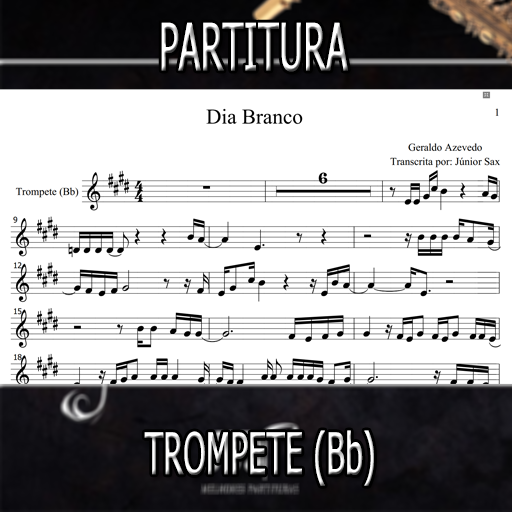 Partitura Dia Branco (Geraldo Azevedo) Trompete