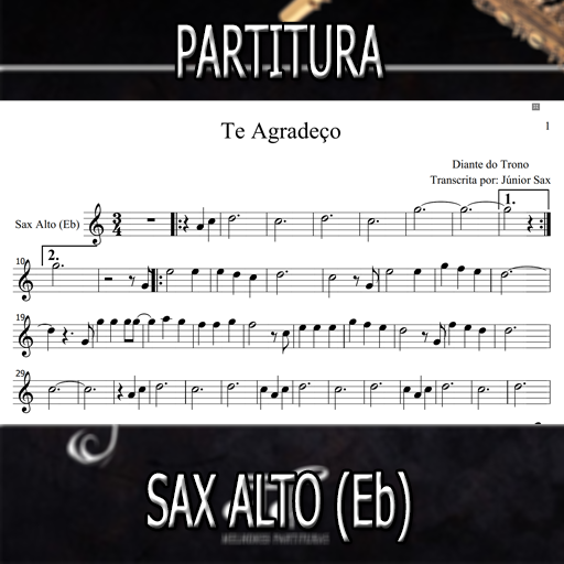 Partitura Te Agradeço (Diante do Trono) Sax Alto