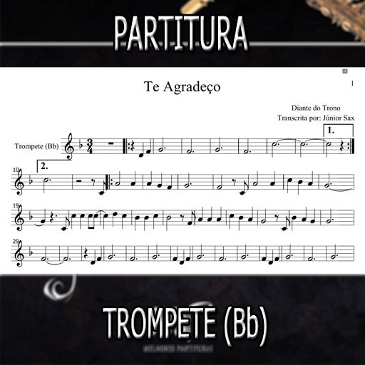 Partitura Te Agradeço (Diante do Trono) Trompete