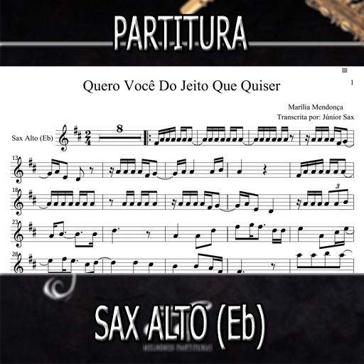 Partitura Quero Você do Jeito Que Quiser (Marília Mendonça) Sax Alto