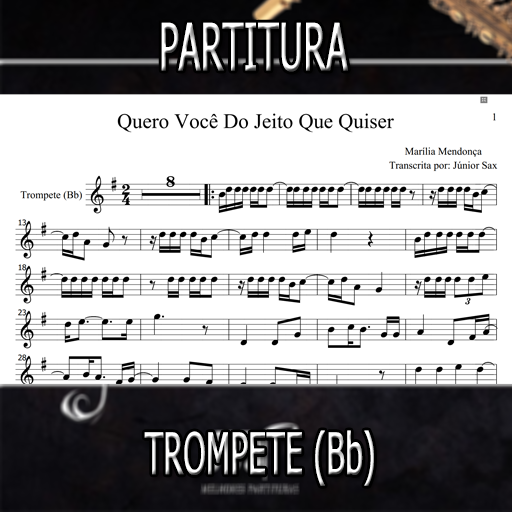 Partitura Quero Você do Jeito Que Quiser (Marília Mendonça) Trompete