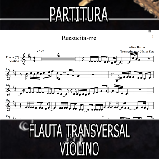 Partitura Ressucita-me (Aline Barros) Flauta-Violino