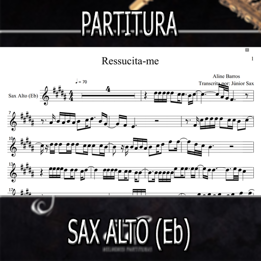 Partitura Ressucita-me (Aline Barros) Sax Alto