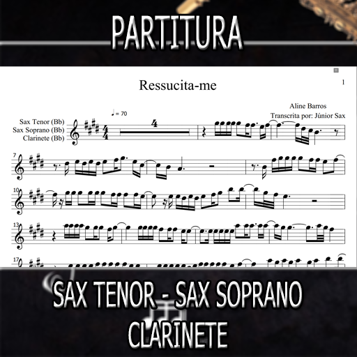 Partitura Ressucita-me (Aline Barros) Sax Tenor-Soprano-Clarinete