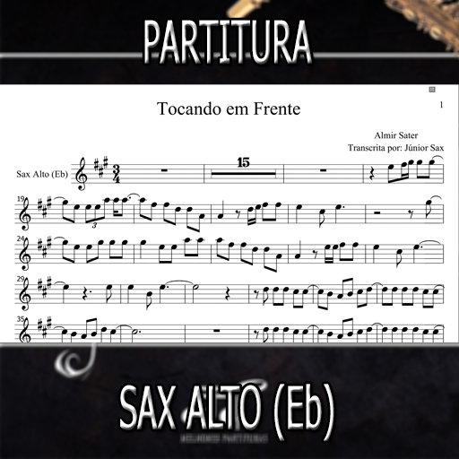 Partitura Tocando em Frente (Almir Sater) Sax Alto