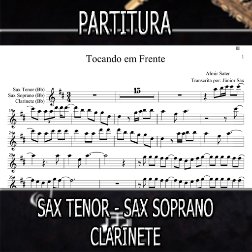 Partitura Tocando em Frente (Almir Sater) Sax Tenor-Soprano-Clarinete