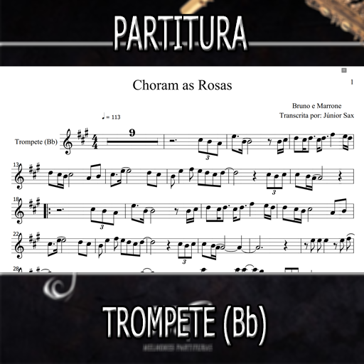 Partitura Choram as Rosas (Bruno e Marrone) Trompete