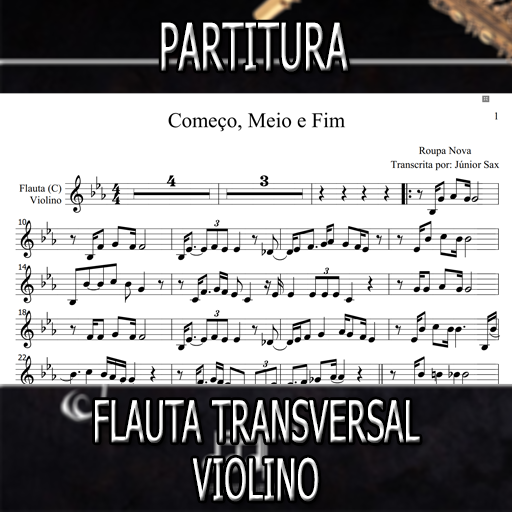 Partitura Começo, Meio e Fim (Roupa Nova) Flauta-Violino