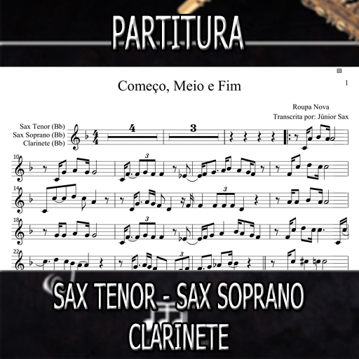 Partitura Começo, Meio e Fim (Roupa Nova) Sax Tenor-Soprano-Clarinete