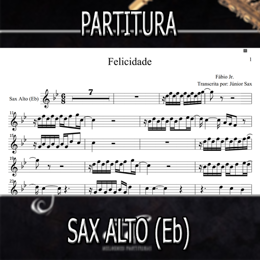 Partitura Felicidade (Fábio Jr) Sax Alto