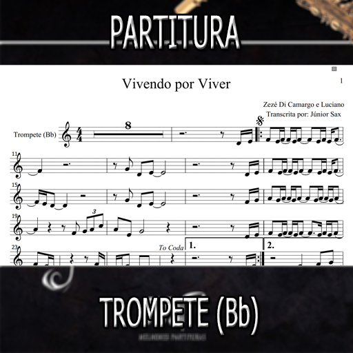 Partitura Vivendo por Viver (Zezé e Luciano) Trompete
