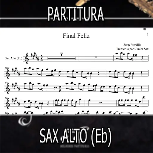 Partitura Final Feliz (Jorge Vercillo) Sax Alto