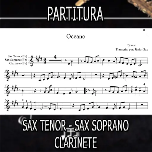 Partitura Oceano (Djavan) Sax Tenor-Soprano-Clarinete