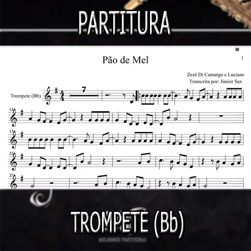 Partitura Pão de Mel (Zezé Di Camargo e Luciano) Trompete