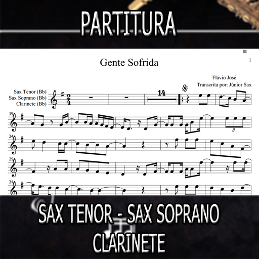 Partitura Gente Sofrida (Flávio José) Sax Tenor-Soprano-Clarinete