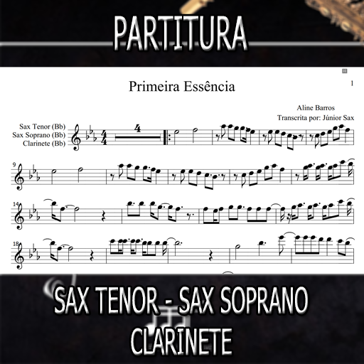 Partitura Primeira Essência (Aline Barros) Sax Tenor-Soprano-Clarinete