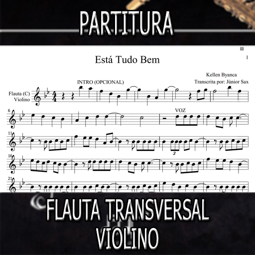 Partitura Está Tudo Bem (Kellen Byanca) Flauta-Violino