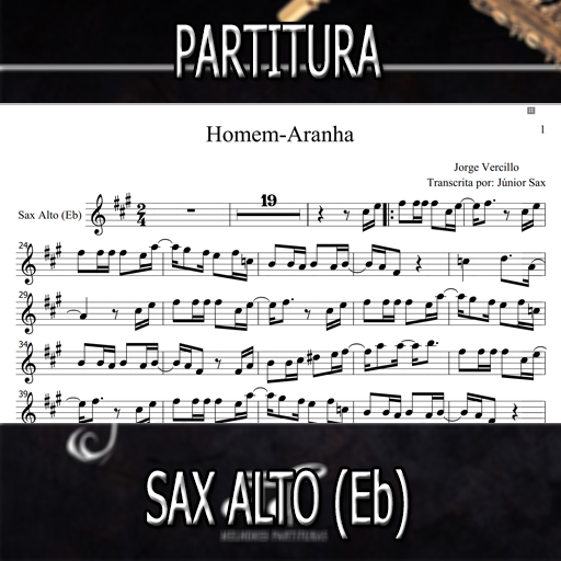 Partitura Homem-Aranha (Jorge Vercillo) Sax Alto