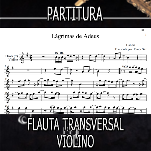 Partitura Lágrimas de Adeus (Galícia) Flauta-Violino