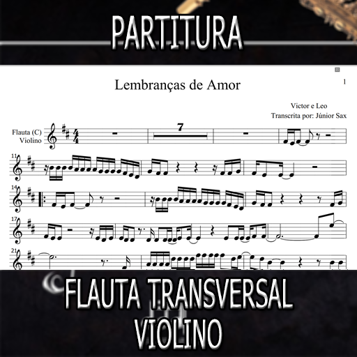 Partitura Lembranças de Amor (Victor e Leo) Flauta-Violino