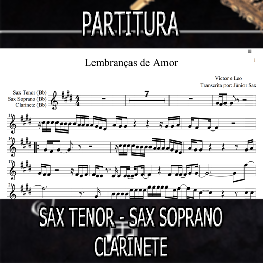 Partitura Lembranças de Amor (Victor e Leo) Sax Tenor-Soprano-Clarinete