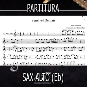 Sensível Demais (Jorge Vercillo) – Sax Alto (Eb)