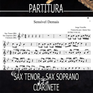 Sensível Demais (Jorge Vercillo) – Sax Tenor-Soprano-Clarinete (Bb)