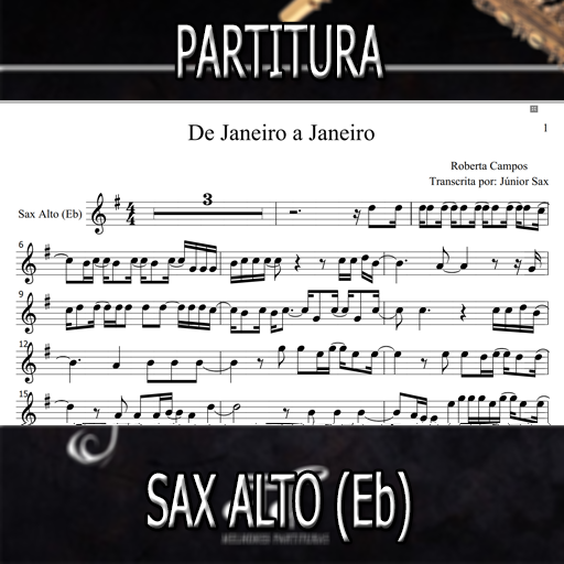 Partitura De Janeiro a Janeiro (Roberta Campos) Sax Alto