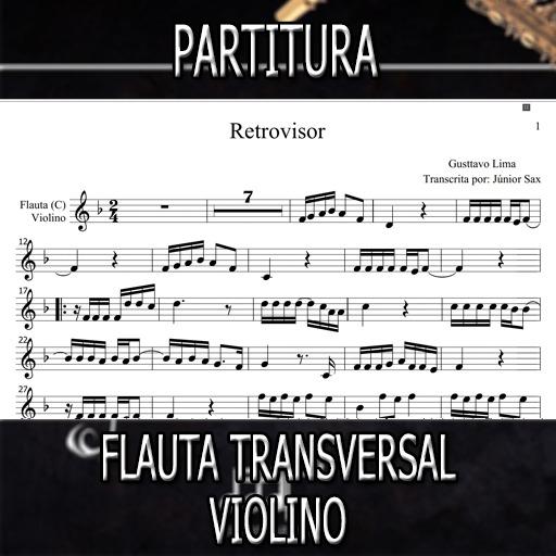 Partitura Retrovisor (Gusttavo Lima) Flauta-Violino