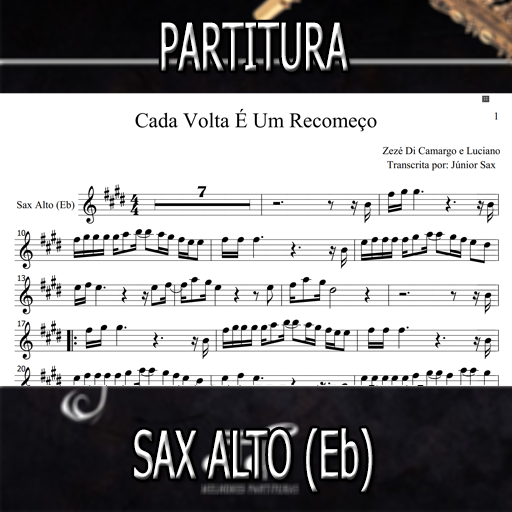 Partitura Cada Volta É Um Recomeço (Zezé Di Camargo e Luciano) Sax Alto