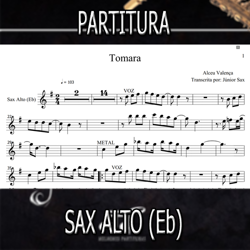 Partitura Tomara (Alceu Valença) Sax Alto