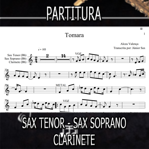 Partitura Tomara (Alceu Valença) Sax Tenor-Soprano-Clarinete
