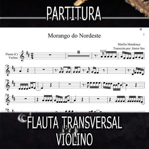Partitura Morango do Nordeste (Marília Mendonça) Flauta-Violino