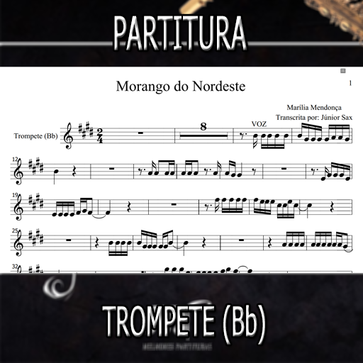 Partitura Morango do Nordeste (Marília Mendonça) Trompete